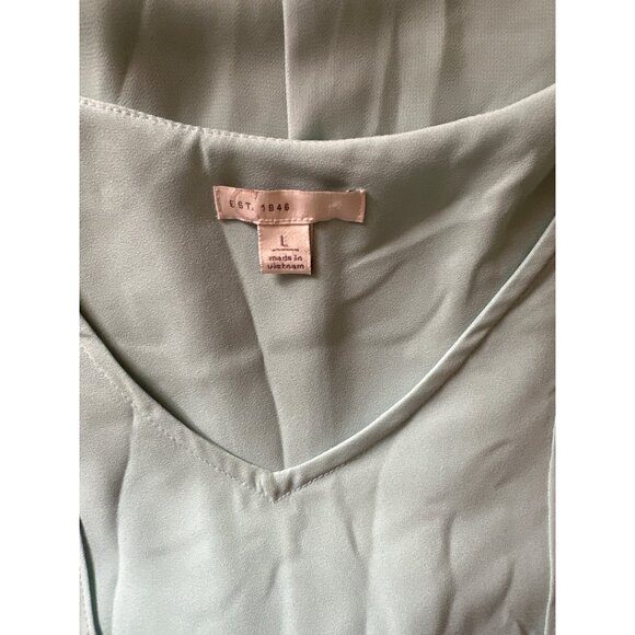 💖EST. 1945 sheet mint top with short sleeves, high low hem and front tie - Picture 4 of 6